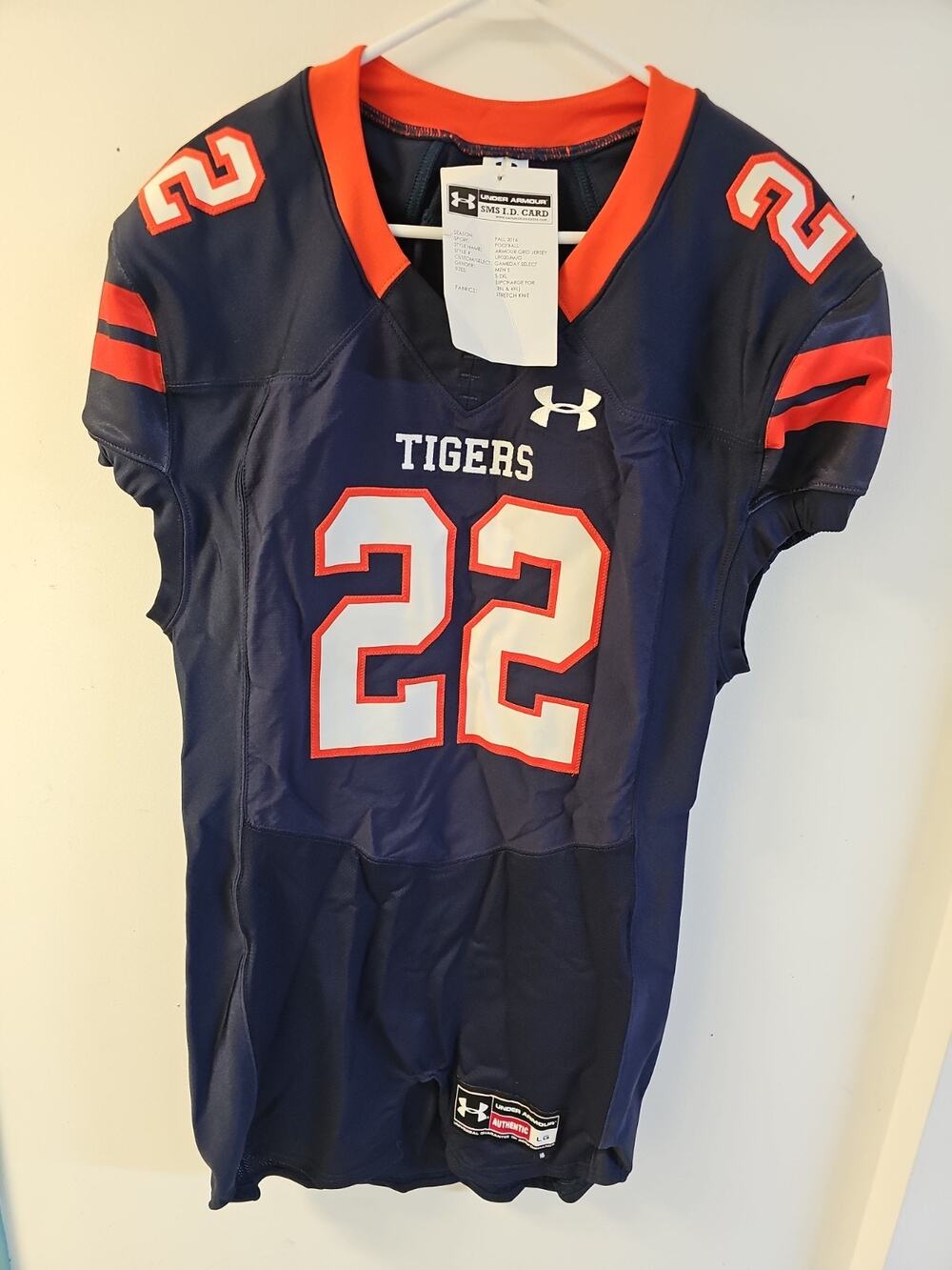 Under Armour 2016 Auburn Tigers Gameday Football Jersey #22 Men's L Navy UF020JM